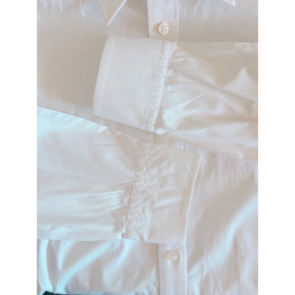 Y2K Ralph Lauren Sport White Cotton Stretch Crest Button Down Shirt Women SZ 14 - Picture 6 of 10